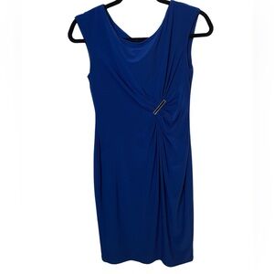 Anne Klein Blue Ruched Cocktail Mini Dress